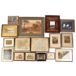 Property of a deceased estate - a quantity of assorted pictures and prints including two maps;