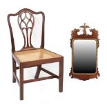 Property of a deceased estate - a late 18th century George III mahogany side chair with later cane