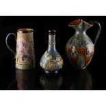 Property of a gentleman - three early 20th century Doulton stoneware items, the tallest 8.45ins. (