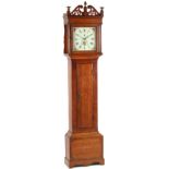 Property of a deceased estate - a George III oak & inlaid 30-hour longcase clock, the square painted