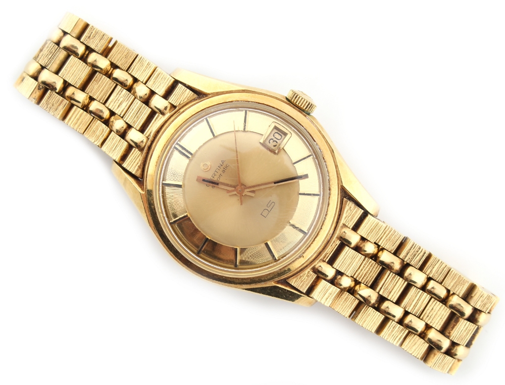 Property of a lady - a gentleman's Certina DS Automatic 18ct yellow gold cased wristwatch, on