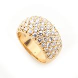 Van Cleef & Arpels - an 18ct yellow gold pave set diamond ring by Van Cleef & Arpels, the