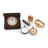 Property of a lady - a mixed lot including a silver pocket watch, Birmingham 1909, a Jaeger-Le-