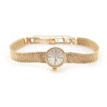 Property of a gentleman - a lady's Omega 9ct gold cased wristwatch with integral bracelet strap,