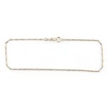 Property of a lady - a 14ct white gold lightweight watch chain, approximately 6.1 grams.