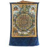 Property of a lady - a Tibetan thankga or thanka, on canvas, late 19th / early 20th century, the