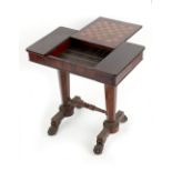 Property of a lady - an early 19th century William IV rosewood games table, the reversible top