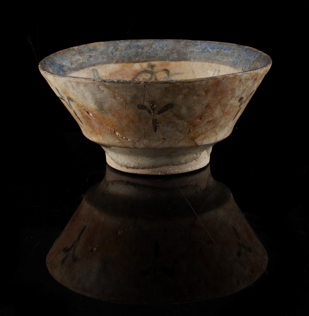 Property of a gentleman - a Persian faience bowl, 19th century or earlier, restored, 7.25ins. (18. - Image 2 of 4