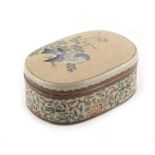 Property of a lady - a Japanese cloisonne oval shallow box, Meiji period (1868-1912), in the