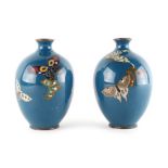 Property of a deceased estate - a pair of Japanese cloisonne vases, Meiji period (1868-1912), each