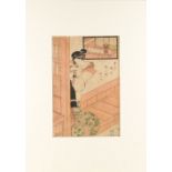 Utagawa Kunisada I (1786-1865) - UNO KOKU AT YOSHIWARA - woodblock print, oban, mounted but