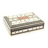 Property of a lady - a late 19th century Indian sadeli & ivory decorated rectangular box, 8ins. (
