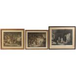 Property of a gentleman - three framed & glazed prints after George Morland, the largest 25 by 29.