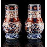 Property of a gentleman - a pair of late 19th century Japanese Imari vases, each 9.8ins. (25cms.)