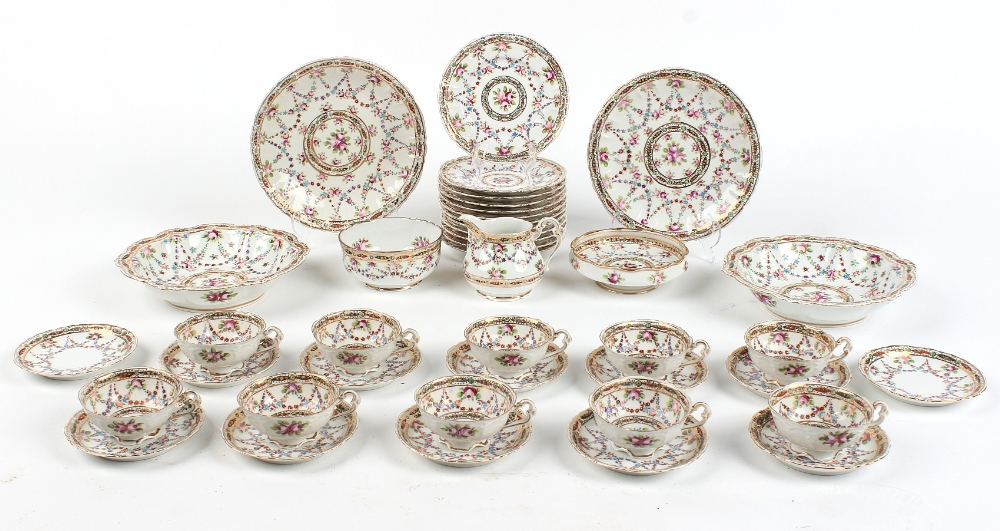 Property of a deceased estate - a Noritake forty-one piece floral decorated tea-set, Maruki or