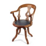 Property of a gentleman - a late 19th / early 20th century swivel desk chair.