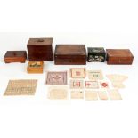 Property of a lady - six assorted boxes, 19th century & later, including a mahogany tea caddy,