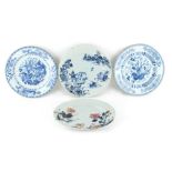 Property of a lady - three various Chinese blue & white plates, Kangxi period (1662-1722), each