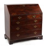 Property of a gentleman - a George III mahogany fall-front bureau, on bracket feet, 39.5ins. (