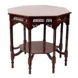 Property of a deceased estate - an Edwardian mahogany octagonal two-tier window table with cluster