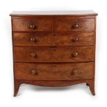Property of a deceased estate - an early 19th century mahogany bow-fronted chest of two short &