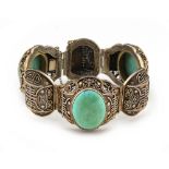 Property of a deceased estate - a late 19th / early 20th century Chinese silver filigree & turquoise