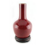 Property of a lady - a Chinese sang de boeuf glazed bottle vase, late 18th / early 19th century,
