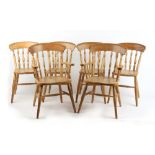 Property of a deceased estate - a set of six modern beechwood kitchen chairs including two