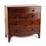 Property of a lady - an early 19th century mahogany chest of two short & three long graduated