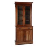 Property of a lady - a late Victorian walnut two-part chiffonier bookcase, 36.5ins. (92.5cms.)