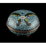 Property of a deceased estate - a small late 19th century Chinese cloisonne bun shaped box, 2.75ins.