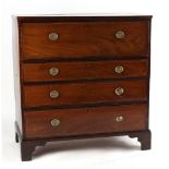 Property of a lady - an early 19th century mahogany secretaire chest, with brass oval plate