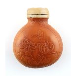 A private collection of Chinese cricket cages and related items - an unusual Chinese gourd snuff