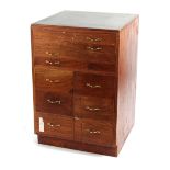 Property of a deceased estate - a teak chest of four long & six short drawers.