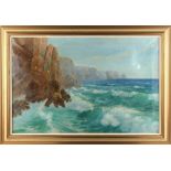 Property of a lady - E H Parrott (British, late 19th / early 20th century) - ROCKY COASTAL