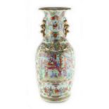 Property of a lady - a large late 19th century Chinese Canton famille rose baluster vase, 23.