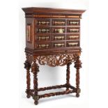 Property of a lady - a late 19th century Portuguese carved rosewood cabinet on stand, with an