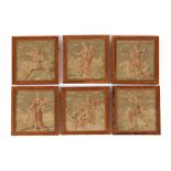 Property of a lady - a set of six tapestry panels, 19th century or earlier, depicting various