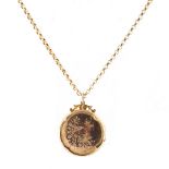 Property of a lady - a gold plated locket on unmarked yellow gold (tests 9ct) chain necklace, the
