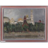 Nikolay Kabanov (Russian, b.1928) - THE KREMLIN, MOSCOW - oil on canvas, 23.5 by 31.5ins. (60 by