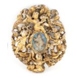 Property of a gentleman - an Italian Florentine carved giltwood framed miniature on ivory