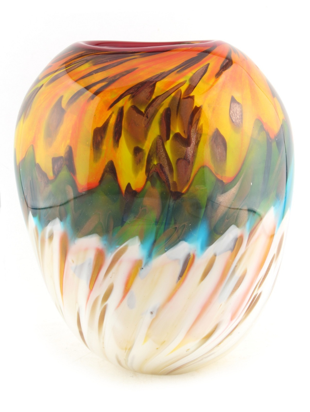 Property of a gentleman - a modern art glass vase, with aventurine inclusions, 10.75ins. (27.