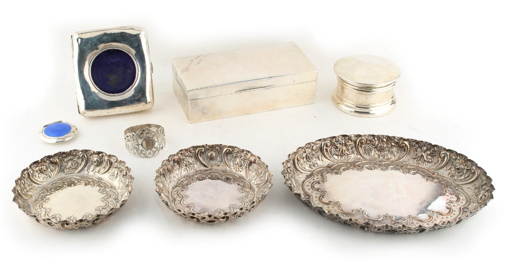 Property of a lady - a quantity of assorted silver items including a Victorian oval tray with