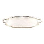 Property of a lady - an early 20th century Art Deco silver two handled rectangular tray, Sheffield