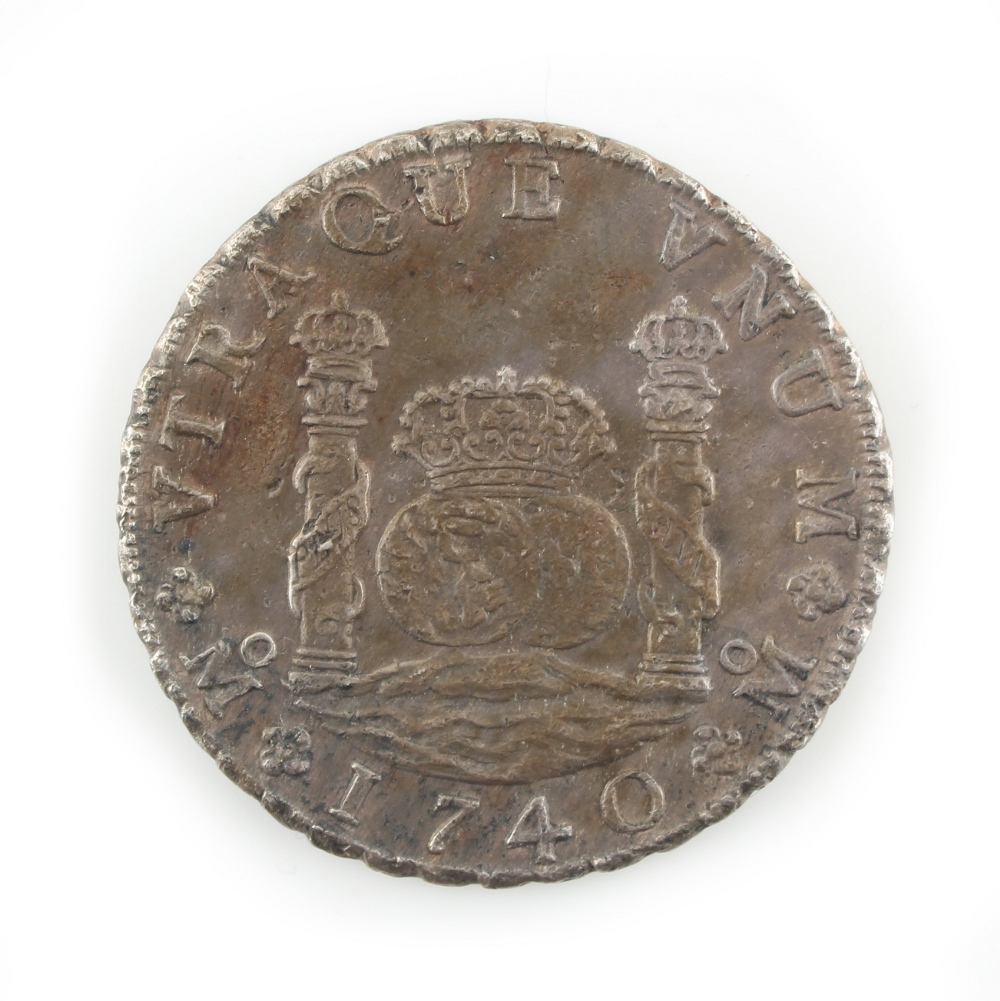 Property of a deceased estate - a 1740 Spanish Philip V 8 Reales silver coin from the shipwreck of - Image 2 of 3