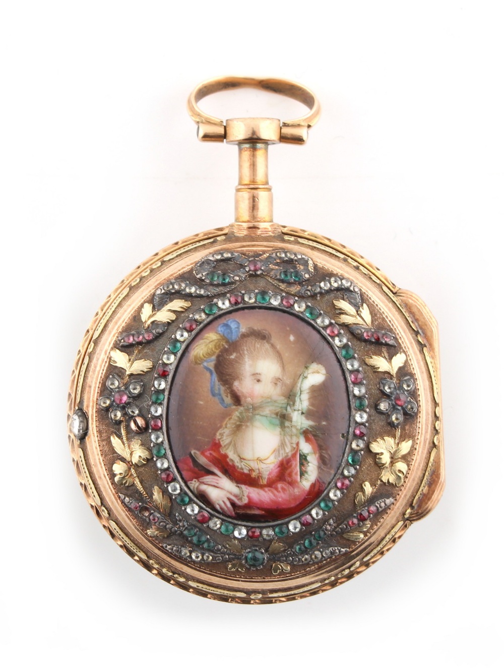 Property of a lady - an 18th century Swiss two-colour gold cased pocket watch by Jean Fazy, - Image 2 of 2