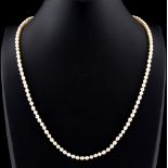 A certificated natural saltwater pearl single strand necklace, the one hundred & twelve cream