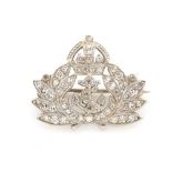 Property of a lady - a Royal Navy sweetheart's brooch, set with diamonds, 24mm wide, approximately