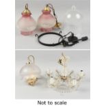 Property of a lady - a quantity of assorted lighting including a five-light chandelier (5).