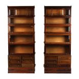 Property of a lady - a pair of Globe Wernicke style stacking bookcases, each with five bevelled
